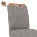 Ver mais imagens de Conjunto de Mesa de Jantar Tampo de Vidro Off White Agata e 4 Cadeiras Paola Madeira Linho Grafite e