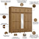 Ver imagem 4 de Guarda Roupa Casal 10 Portas com Espelho e Maleiro Mazzaro F06 Freijó - Lyam Decor