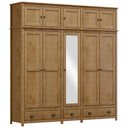 Ver imagem 1 de Guarda Roupa Casal 10 Portas com Espelho e Maleiro Mazzaro F06 Freijó - Lyam Decor