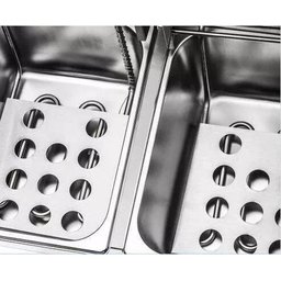 Fritadeira Elétrica 2 Cubas Aço Inox 12 Litros 220v 5000W - 5