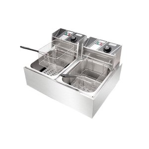 Fritadeira Elétrica 2 Cubas Aço Inox 12 Litros 220v 5000W