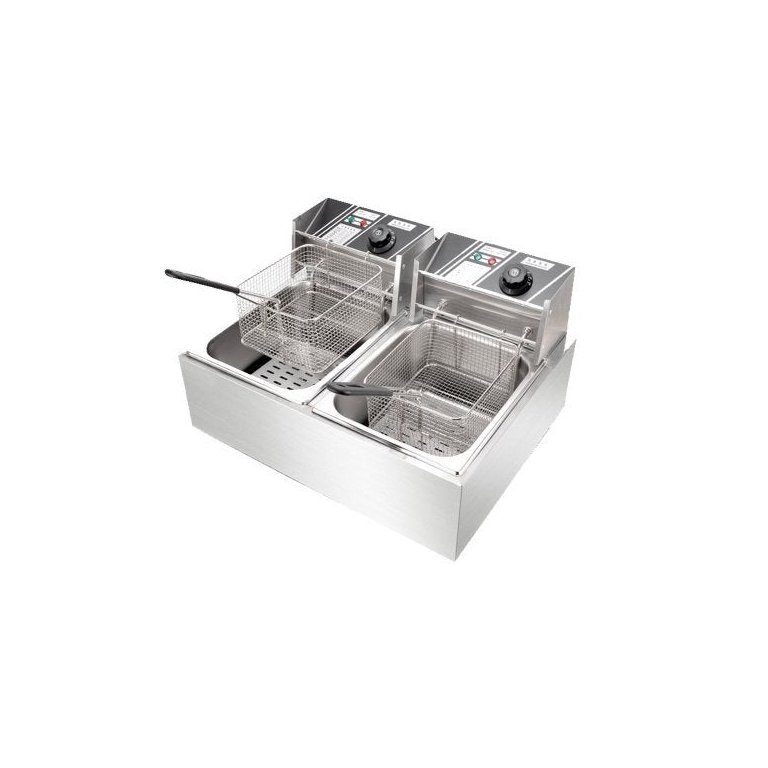 Fritadeira Elétrica 2 Cubas Aço Inox 12 Litros 220v 5000W