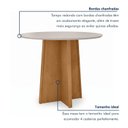 Ver imagem 5 de Conjunto Sala de Jantar 4 Lugares Redonda Tampo MDF Mesa Celebrare e Cadeiras Athenas Marrom Amêndoa Clean/Off White/Avelã