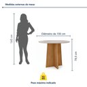 Ver imagem 3 de Conjunto Sala de Jantar 4 Lugares Redonda Tampo MDF Mesa Celebrare e Cadeiras Athenas Marrom Amêndoa Clean/Off White/Avelã