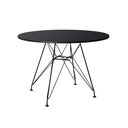 Ver imagem 1 de Mesa de Jantar Eames 80cm Tampo Redondo Preto Base de Ferro
