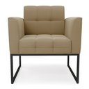 Ver imagem 3 de Poltrona Elisa Suede Base Metálica Industrial Preto - D'Rossi Marrom Rato