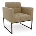 Ver imagem 1 de Poltrona Elisa Suede Base Metálica Industrial Preto - D'Rossi Marrom Rato