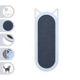 Arranhador Gato Piso Parede Modelo Frajola Médio - Branco - Cinza - 1