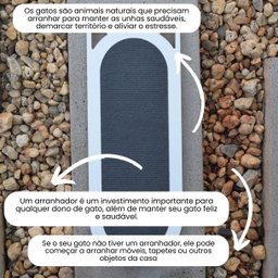 Arranhador Gato Piso Parede Modelo Frajola Médio - Branco - Cinza - 3