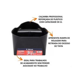 Caçamba de Plástico 2L para Mão com Clip Magnético Atlas - 2