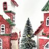 Kit 2 Vila Natalina Casa com Luz Mini Cenário Enfeite Natal - 5