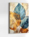 Ver imagem 5 de Quadros Decorativos para Sala de Jantar Quarto Hall Folhas Clean Azul Dourado Quadro