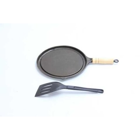 Bifeteira Antiaderente Redonda Lisa 22cm Cabo e Espátula