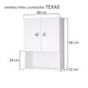 Ver imagem 2 de Armário para Lavanderia Texas 66 x 48cm Branco