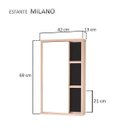 Ver imagem 4 de Espelho para Banheiro com Armário Milano Carvalho e Preto