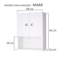 Ver imagem 2 de Armário para Banheiro Miami 66 x 48cm Branco