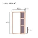 Ver imagem 4 de Espelho para Banheiro com Armário Milano Carvalho e Cinza Claro