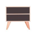 Ver imagem 1 de Mesa de Cabeceira com Portas Bréscia Carvalho e Grafite