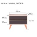 Ver imagem 5 de Mesa de Cabeceira com Portas Bréscia Carvalho e Grafite