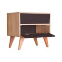 Ver imagem 4 de Mesa de Cabeceira com Portas Bréscia Carvalho e Grafite