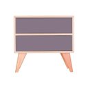 Ver imagem 1 de Mesa de Cabeceira com Portas Bréscia Carvalho e Cinza Claro