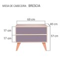 Ver imagem 5 de Mesa de Cabeceira com Portas Bréscia Carvalho e Cinza Claro