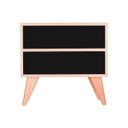Ver imagem 1 de Mesa de Cabeceira Retrô com Portas Bréscia Carvalho e Preto