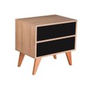 Ver imagem 2 de Mesa de Cabeceira com Portas Bréscia Carvalho e Preto