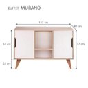 Ver imagem 4 de Balcão Buffet Retrô com 2 Portas Carvalho e Branco