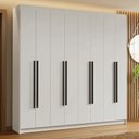 Ver imagem 1 de Guarda-roupa Casal 8 Portas Batentes Saturno Madesa Branco/preto