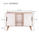 Ver imagem 4 de Buffet Aparador Retrô com 2 Portas Murano Carvalho e Branco