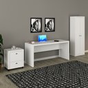 Ver imagem 2 de Conjunto para Escritório Branco 3 Peças Tecnomobili