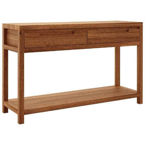 Aparador de Sala 130cm 2 Gavetas Madeira Maciça Floris Castanho F07 - Mpozenato