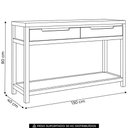 Ver imagem 4 de Aparador de Sala 130cm 2 Gavetas Madeira Maciça Floris Castanho F07 - Mpozenato