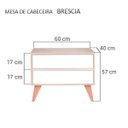 Ver imagem 5 de Mesa de Cabeceira com Portas Bréscia Carvalho e Branco