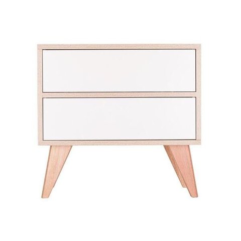 Mesa de Cabeceira com Portas Bréscia Carvalho e Branco