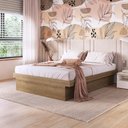 Ver imagem 1 de Cama Casal Flutuante 142,2cm com Box Baú para Armazenamento Cor:mel