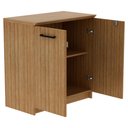 Ver imagem 6 de Mesa Escrivaninha 117 Cm Balcao para Escritorio 2 Portas Amendoa Preto Tecno Mobili