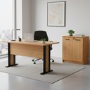 Ver imagem 2 de Mesa Escrivaninha 117 Cm Balcao para Escritorio 2 Portas Amendoa Preto Tecno Mobili