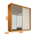 Ver imagem 3 de Guarda Roupa Mali 2 Portas de Correr 100% MDF com 01 Espelho - Móveis Europa