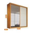 Ver imagem 3 de Guarda Roupa Mali 2 Portas de Correr 100% MDF com 01 Espelho - Móveis Europa