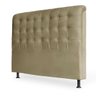 Cabeceira Casal Ana Cama Box 195cm Capitonê Suede Remi Móveis - Marrom Taupe - 1