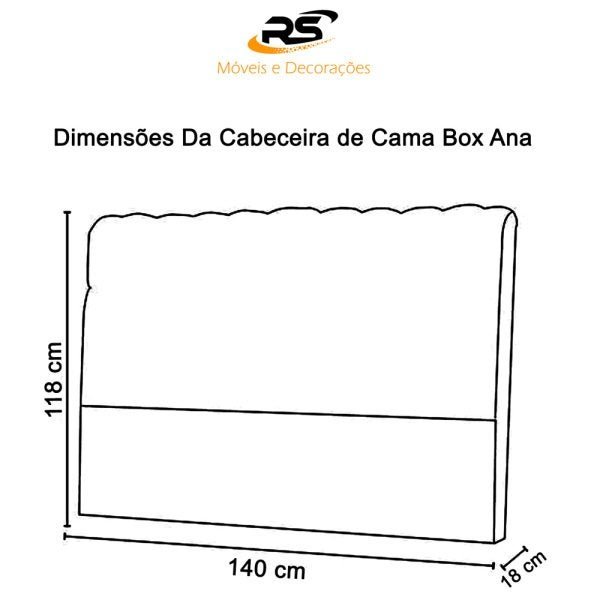 Cabeceira Casal Ana Cama Box 140cm Capitonê Suede Remi Móveis - Marrom Taupe - 2