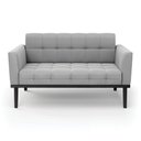 Ver imagem 6 de Poltrona Namoradeira Decorativa Karen Pés Fixo em Madeira Preto Suede Cinza G19 - Gran Belo