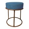 Puff Banqueta Decorativa Luxe Base de Ferro Cobre Remi Móveis - Azul - 1