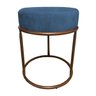 Puff Banqueta Decorativa Luxe Base de Ferro Cobre Remi Móveis - Azul - 2