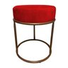 Kit 4 Puffs Banqueta Decorativa Luxe Base de Ferro Cobre Remi Móveis - Vermelho - 3