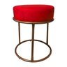 Kit 4 Puffs Banqueta Decorativa Luxe Base de Ferro Cobre Remi Móveis - Vermelho - 2