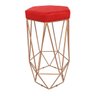 Banqueta Decorativa Hexagonal Aramado Bronze Kit com 2 Suede Remi Móveis - Vermelho - 2