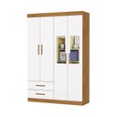 Ver imagem 2 de Guarda-Roupa Infantil 4 Portas 2 Gavetas com Espelho Branco/Cinamomo